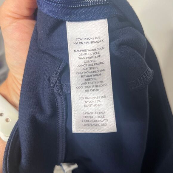 Vineyard Vines Navy Blue Pull On Stretch Leggings Pants Side Zip Sz M - Picture 6 of 7